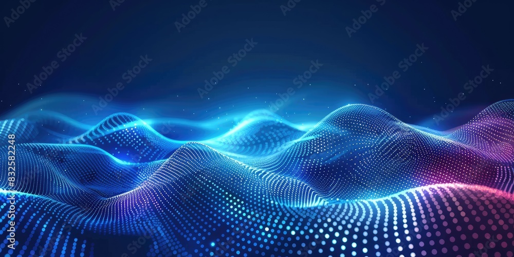 a image of a wave of blue and pink lights on a dark background a image of a wave of blue and pink lights on a dark background