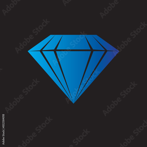 Logo blue diamond, precious sapphire