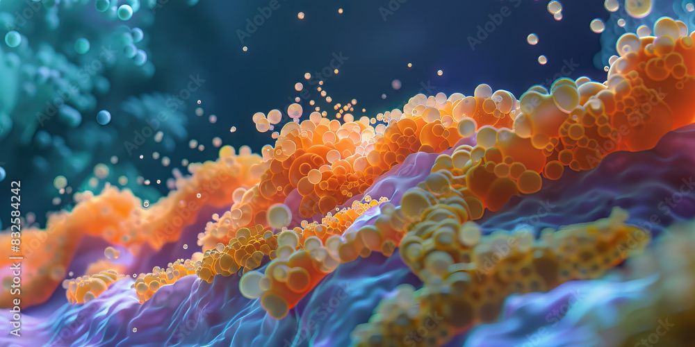 A vivid petri dish of bacterial colonies, magnified under a microscope, revealing the intricate patterns of their biofilm structures. A vivid petri dish of bacterial colonies, magnified under a microscope, revealing the intricate patterns of their biofilm structures.