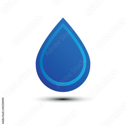 Water drop logo, mineral water production emblem