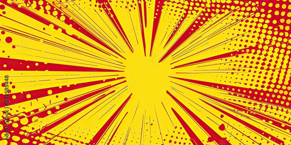 Vibrant Yellow and Red Pop Art Explosion