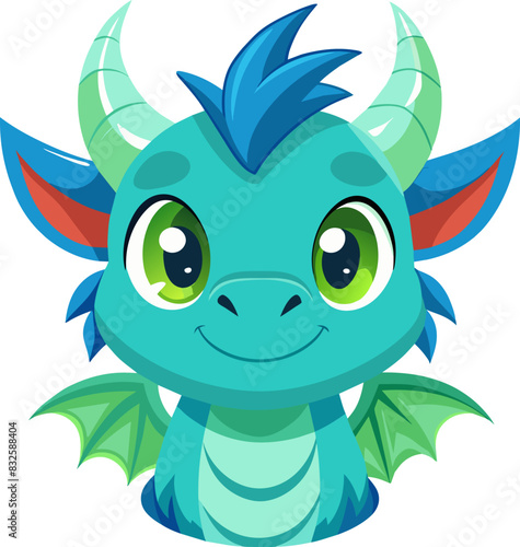 Vector Cute little Dragon Face