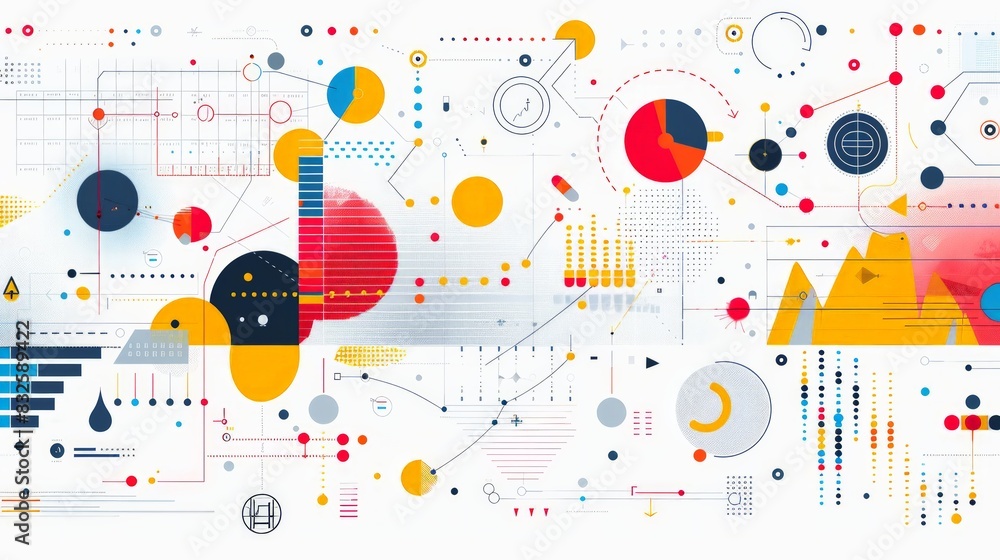 Obraz premium Public Health Data Visualization: Depict a background with abstract data visualization elements such as charts, graphs, and medical statistics