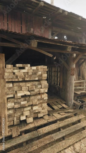 Wallpaper Mural An old wooden house with a wooden roof Torontodigital.ca