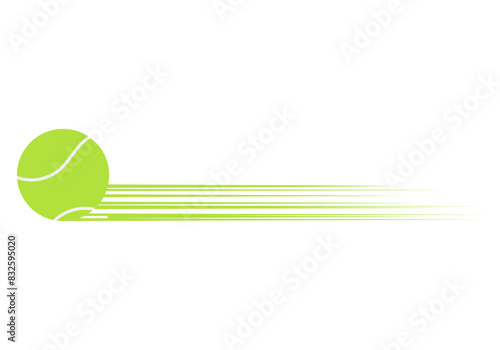 Tennis ball with speed lines, fast motion moving effect .  Vector illustration