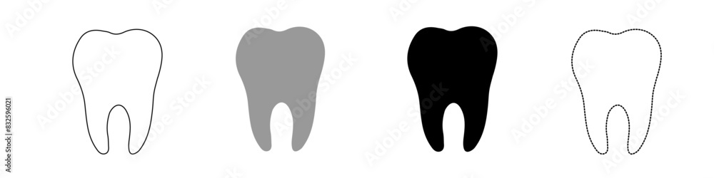 Teeth icons set on white background Teeth icons set on white background
