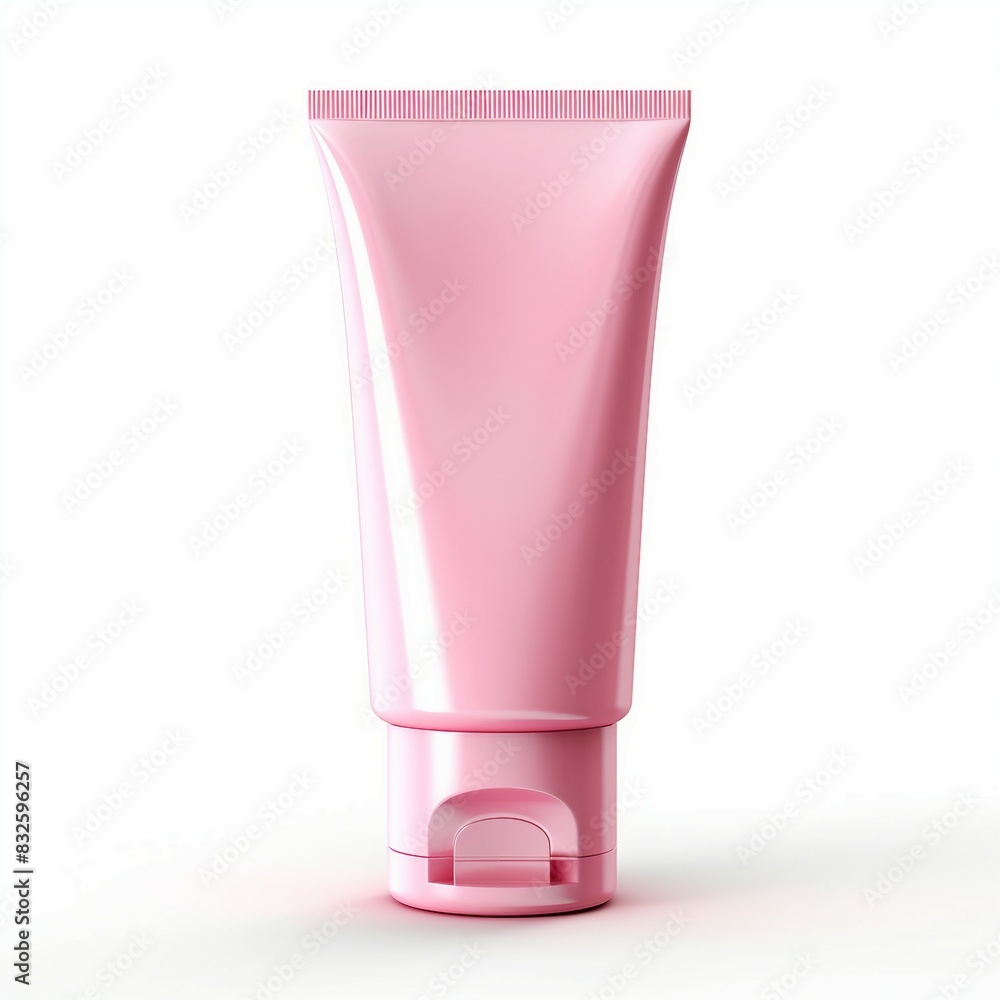 pink cosmetic tube of lotion pink cosmetic tube of lotion
