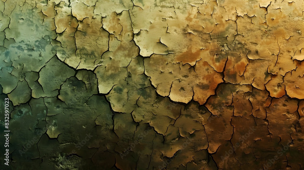 Obraz premium Earthy Gradient Abstract Textural Background with Cracked Weathered Grunge Clay or Stone Surface