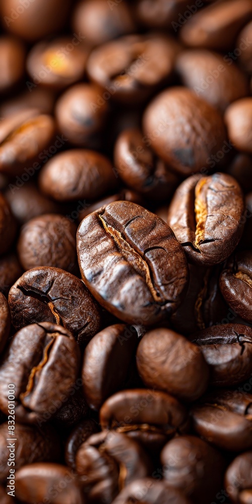 Close up of arabica coffee beans with a brownish color Close up of arabica coffee beans with a brownish color