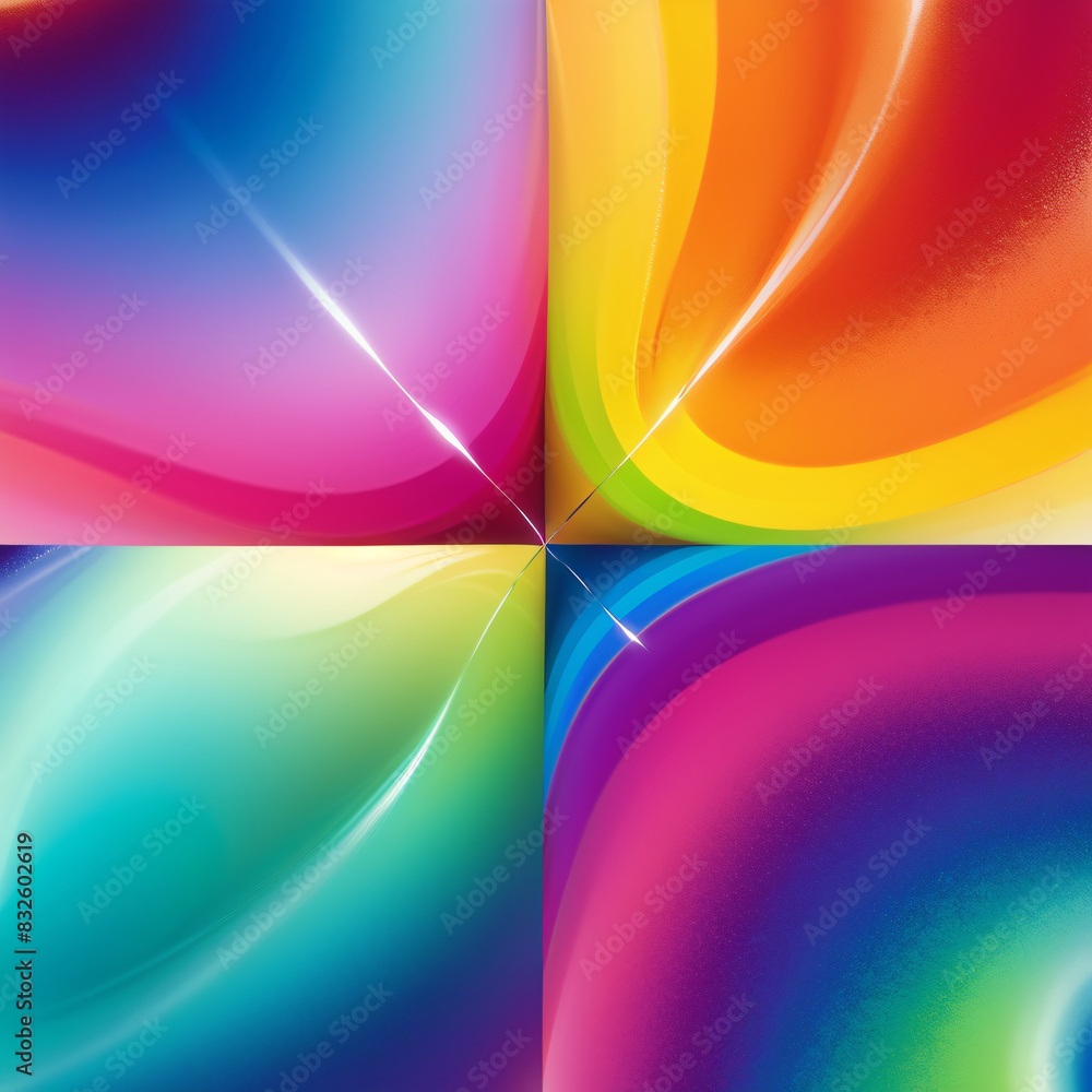 Fototapeta premium Colorful Unity Abstract representation of LGBTQ pride using vibrant colors and geometric shapes.