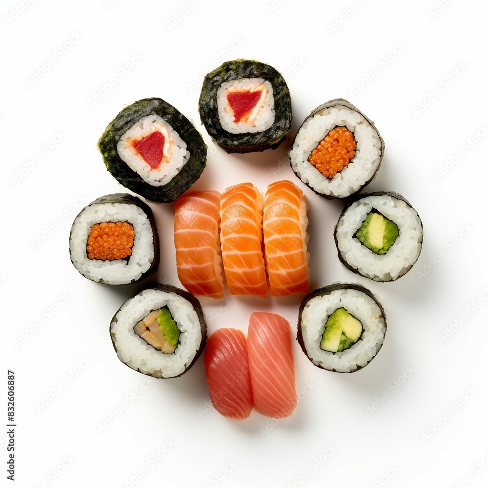sushi on a white background sushi on a white background
