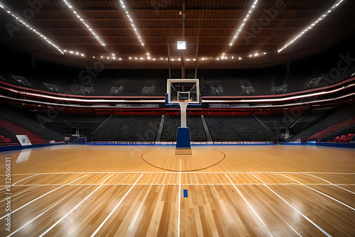 spotlights floor wooden court basketball view Close background dark spotlight light wood closeup sport hoop line basket indoor pattern stadium textured texture arena field nobody building empty imag