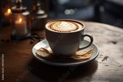 Photos of cappuccino coffee in various formats using professional Studio lighting and creating a coffee mood.