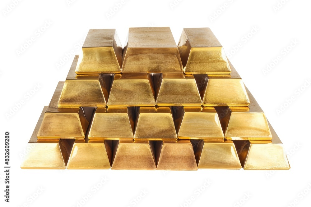 Realistic photos of gold bars in a white background and various background scenes. Realistic photos of gold bars in a white background and various background scenes.