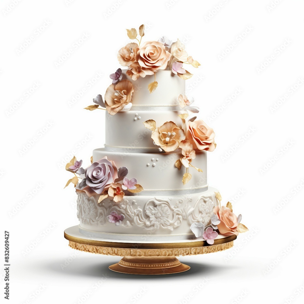 wedding cake on a white background wedding cake on a white background