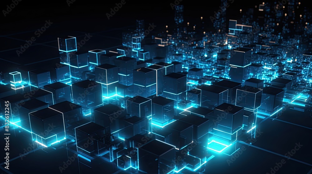 Obraz premium Abstract neon light background, Generative AI