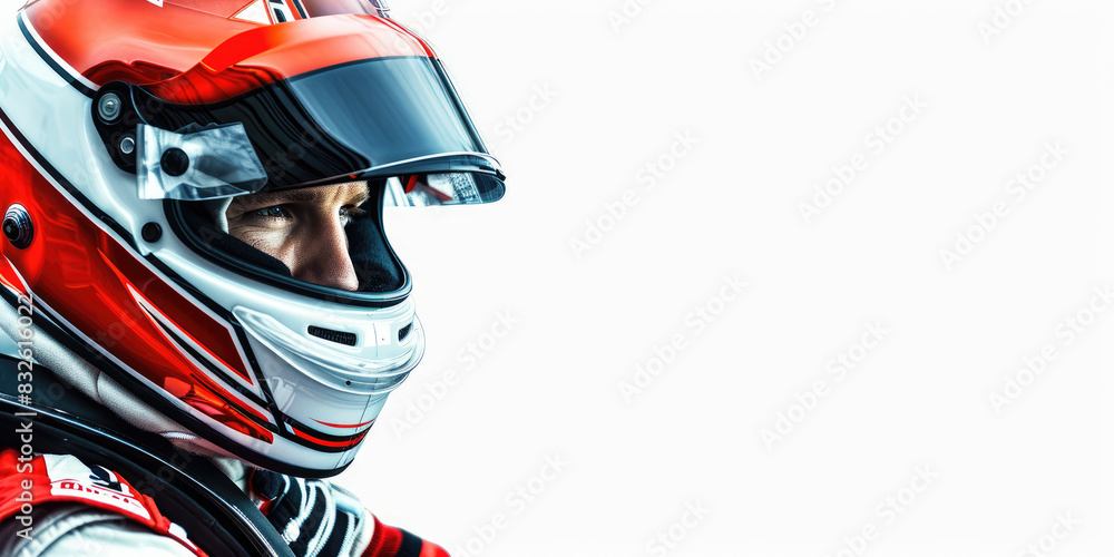 portrait of a Formula 1 racer in helmet portrait of a Formula 1 racer in helmet