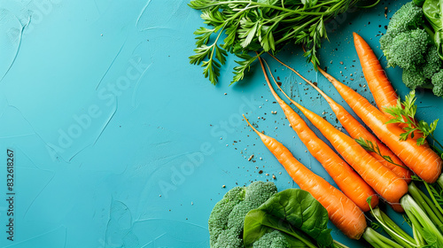 Close-up of fresh carrots with empty space for text