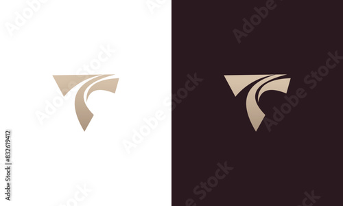 letter t monogram logo design vector
