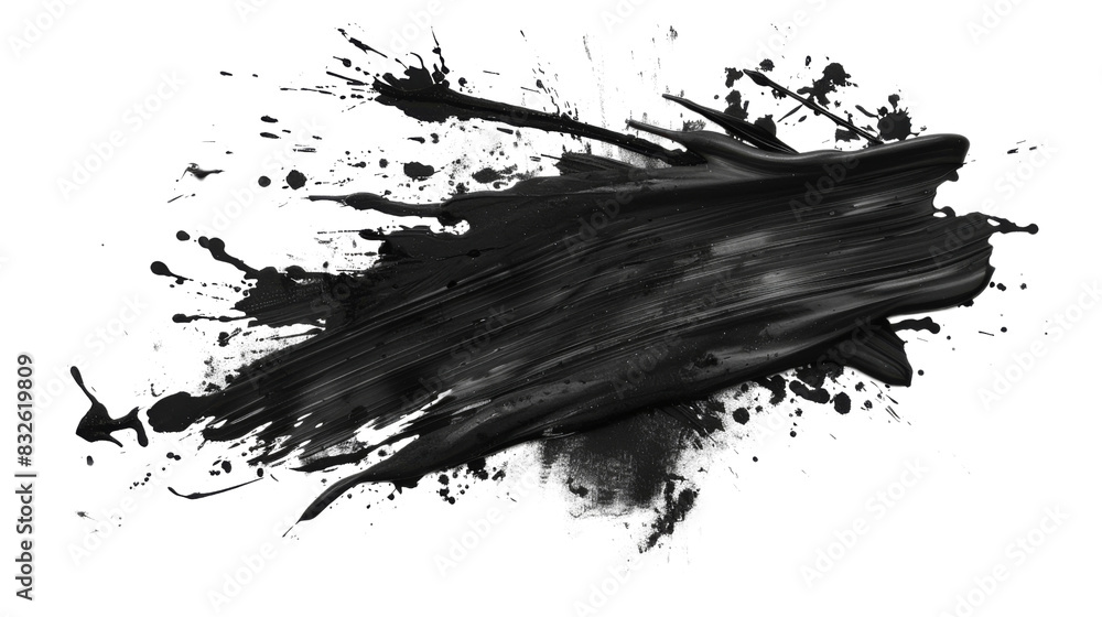 Naklejka premium Abstract black in splash, paint, brush strokes, 