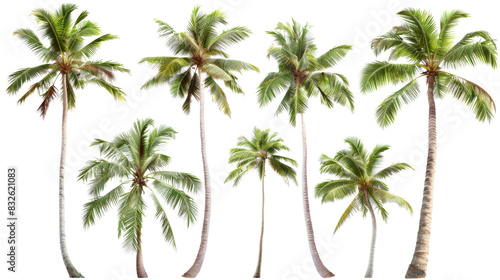 Palm trees, set coconut palm