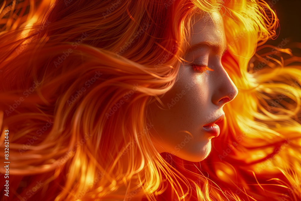 Orange reflective hair texture Orange reflective hair texture