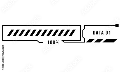 Scifi Hud elements. Futuristic text box, border, frame. Sci-fi digital screen, hologram panel. High tech  UI interface vector set, digital circle, graphic box, game                  