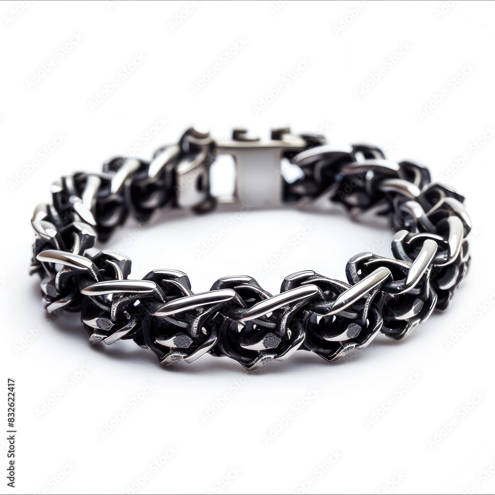Obraz premium Stylish bracelet in high resolution isolated on a white background, clearly displaying its design and details.