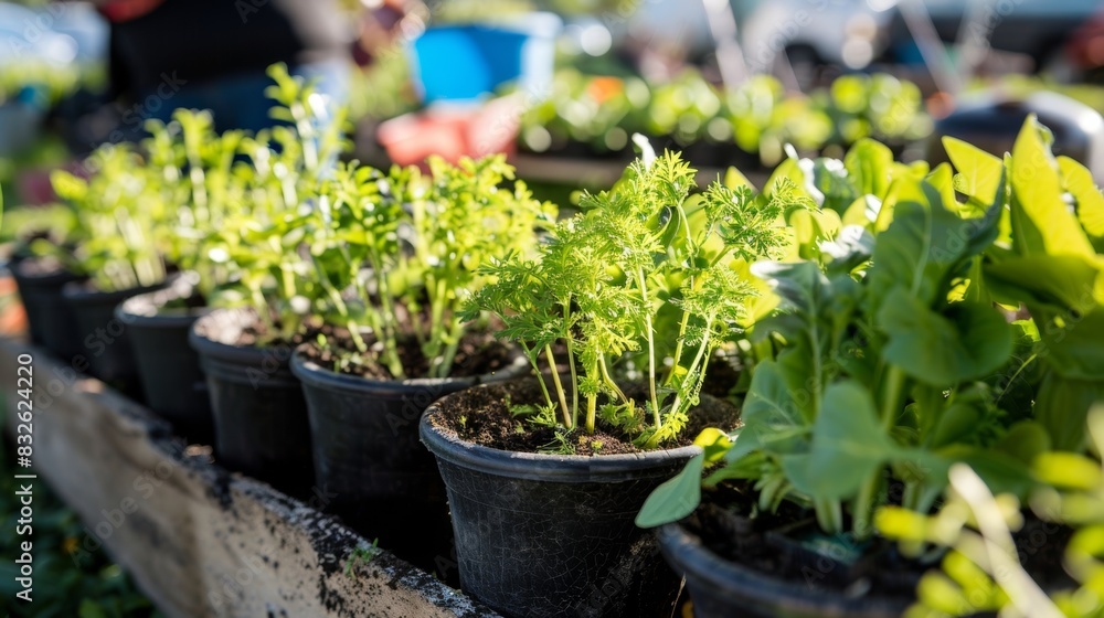 A community garden has been set up on the festival grounds providing fresh produce for vendors and reducing the carbon footprint of food transportation.