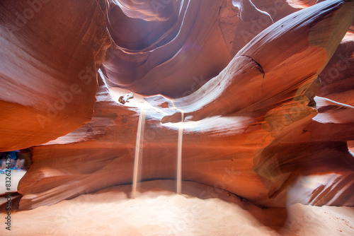 Abstract details of orange slot canyon wall, Antelope Canyon Arizona, USA