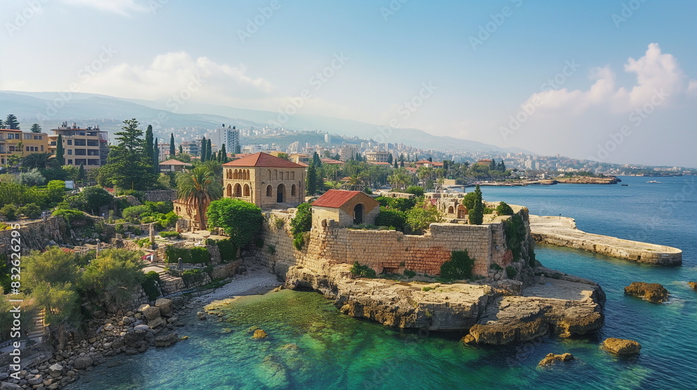 Fototapeta premium Byblos in daylight Byblos an ancient city on the c_003