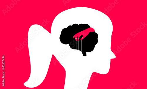 Mental Manipulation hand controlling emotions in brain