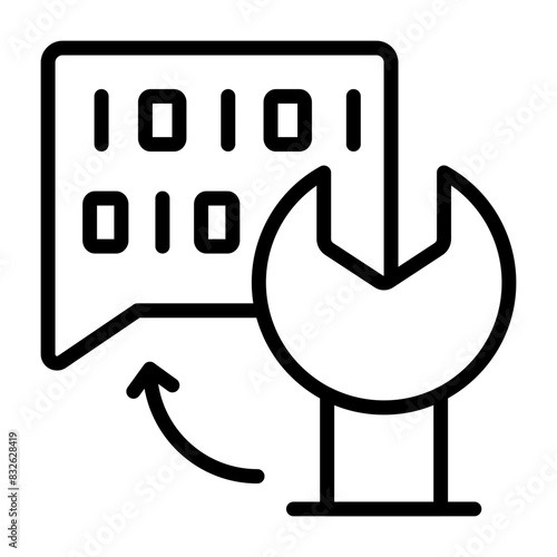 A linear design icon of binary chat
