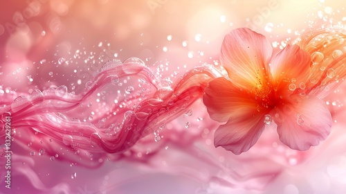 Pink Flower With Water Droplets