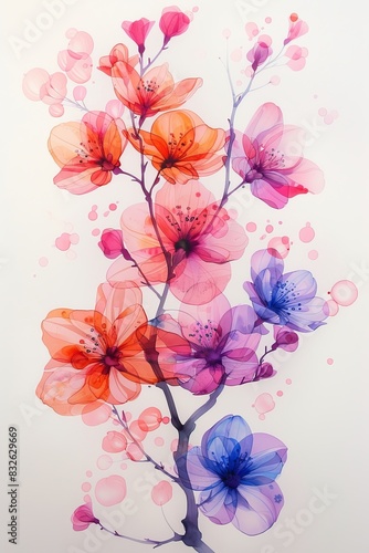Elegant Floral Painting on White Background