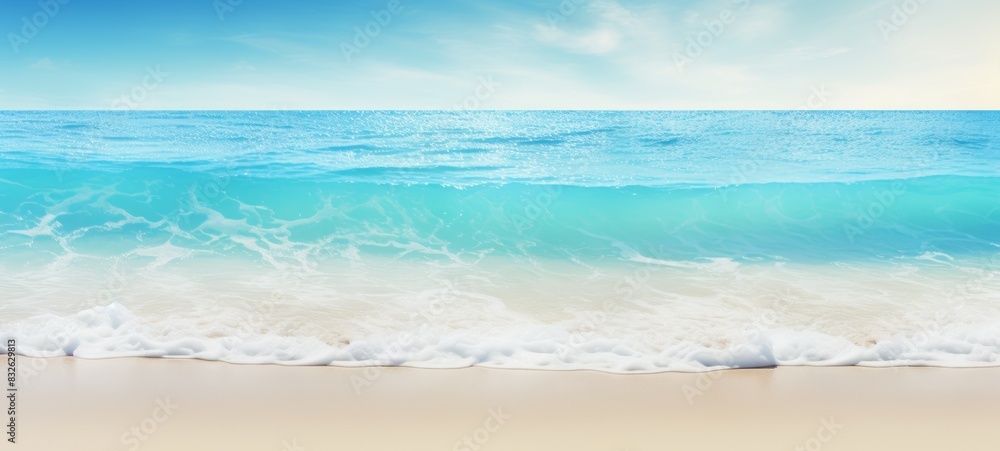 Obraz premium Abstract Seascape Background with Calm Beach and Blurred Sand - Perfect for Print or Poster Design