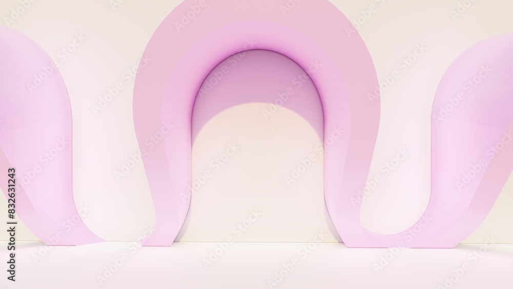 Architecture interior background empty arched podium 3d render Architecture interior background empty arched podium 3d render