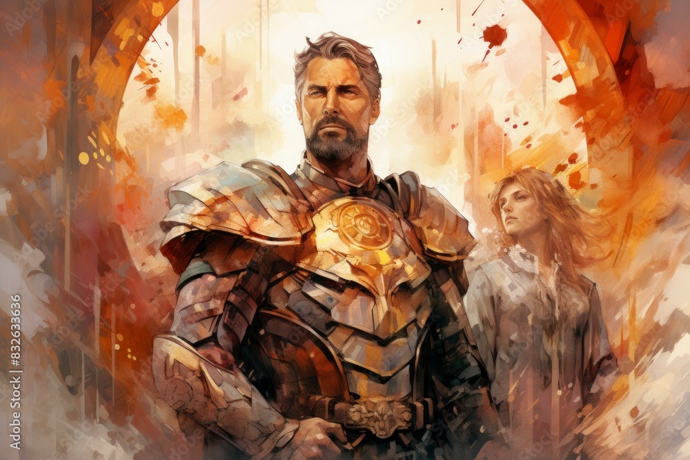 A stalwart and valiant paladin, sworn to protect the innocent and uphold justice. - Generative AI A stalwart and valiant paladin, sworn to protect the innocent and uphold justice. - Generative AI