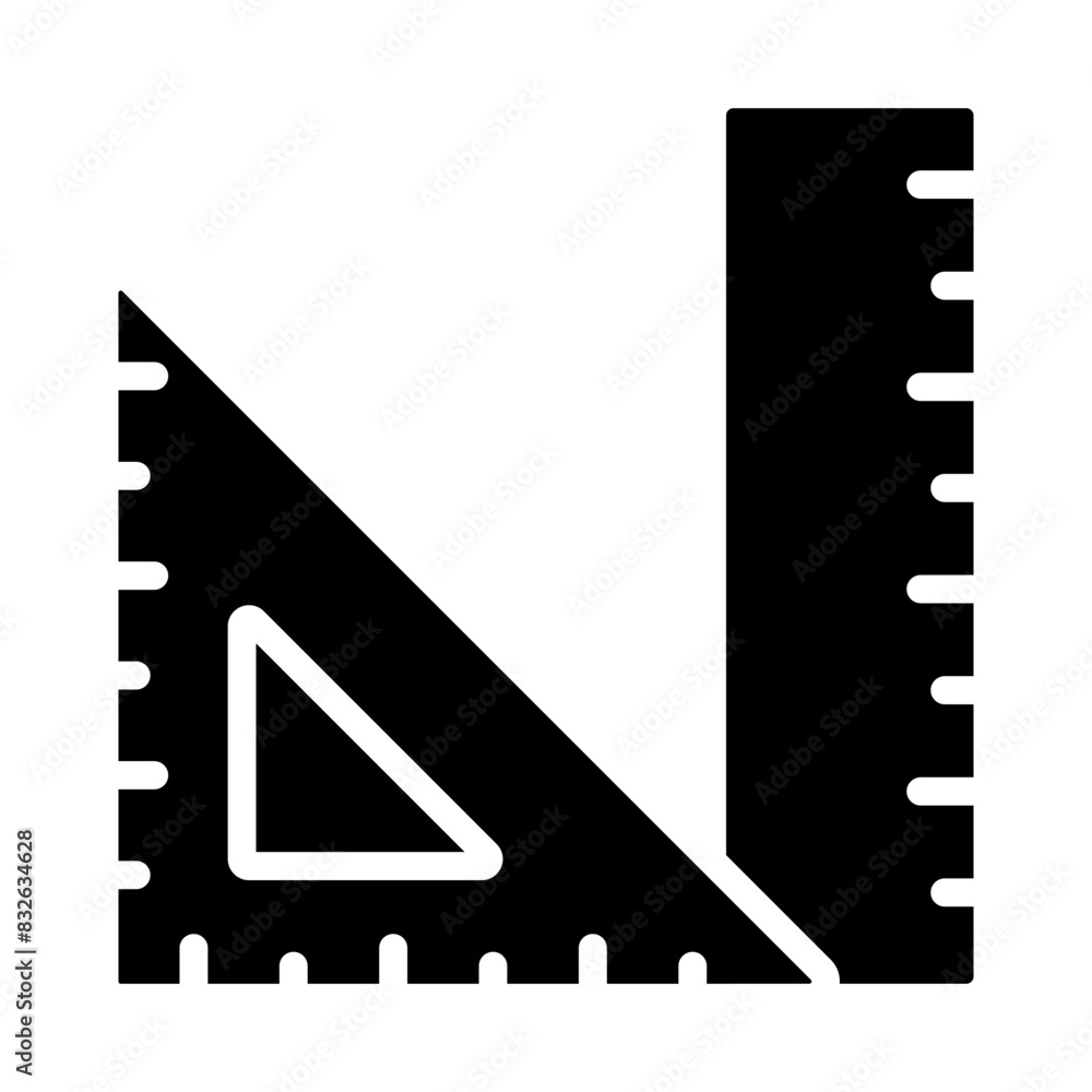 Rectangular scale with ruler, icon of stationery
Rectangular scale with ruler, icon of stationery