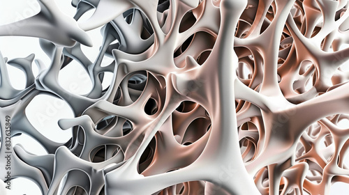 Healthy Bones Concept: 3D Calcium Supplements Building Strong Bone Structure photo