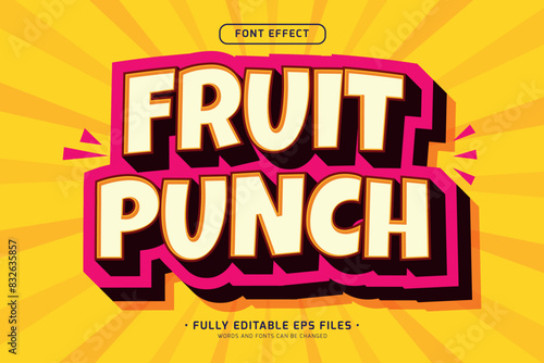 editable text effect, 3d pop-up sticker style font style