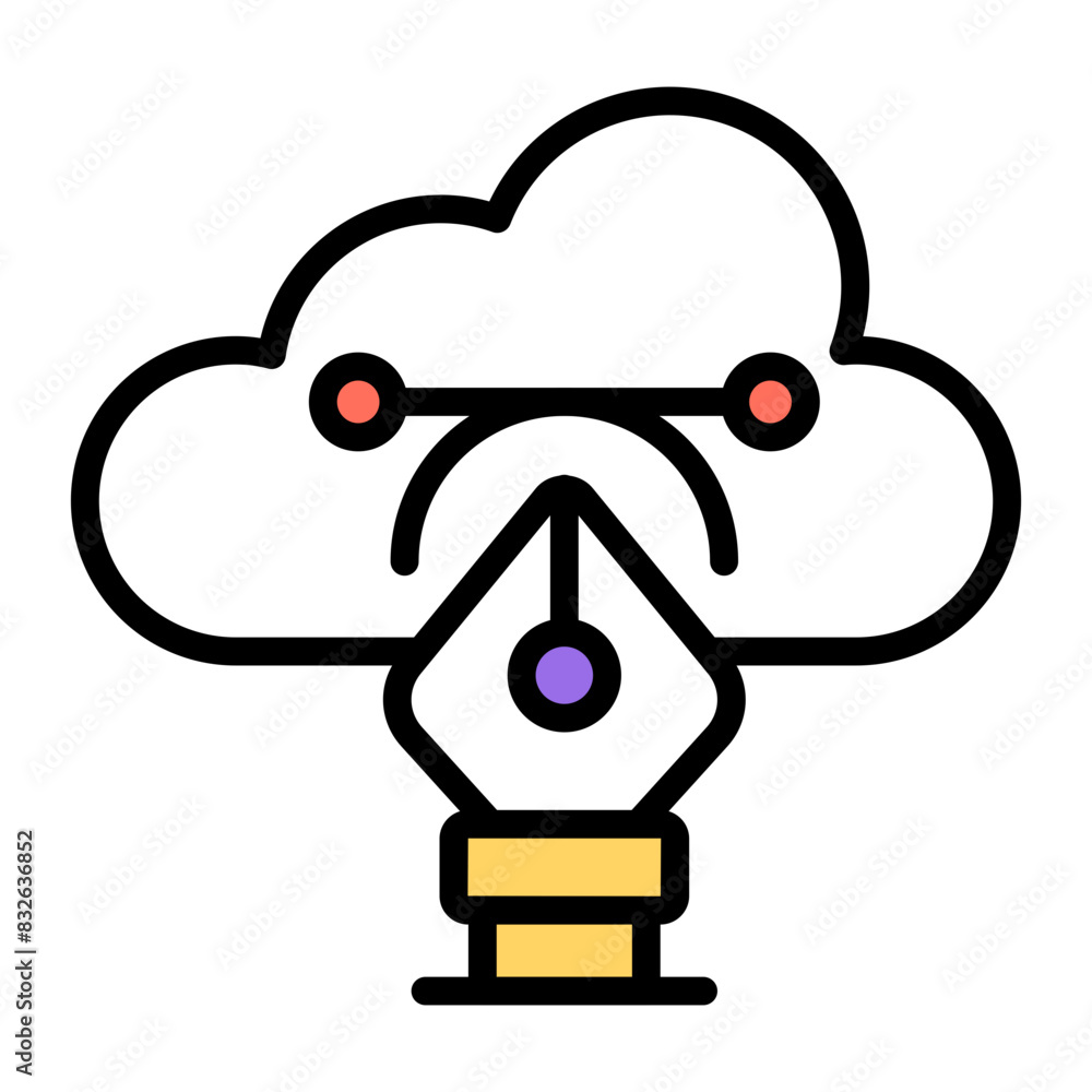 Pen with nodes, bezier tool icon
Pen with nodes, bezier tool icon