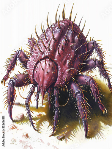 Dust mite with a focus on allergenic properties, showing it in an indoor environment  © Kanchanit