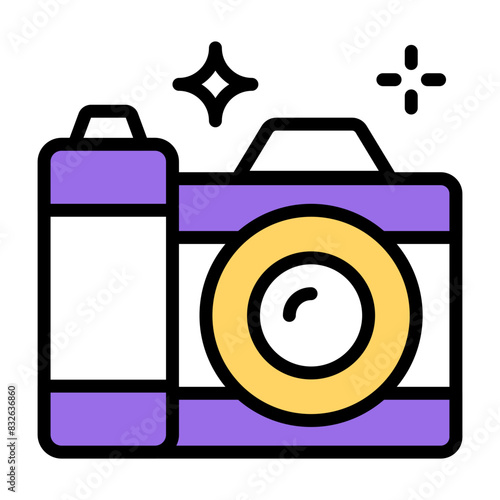 Vector design of camera, photographic equipment


