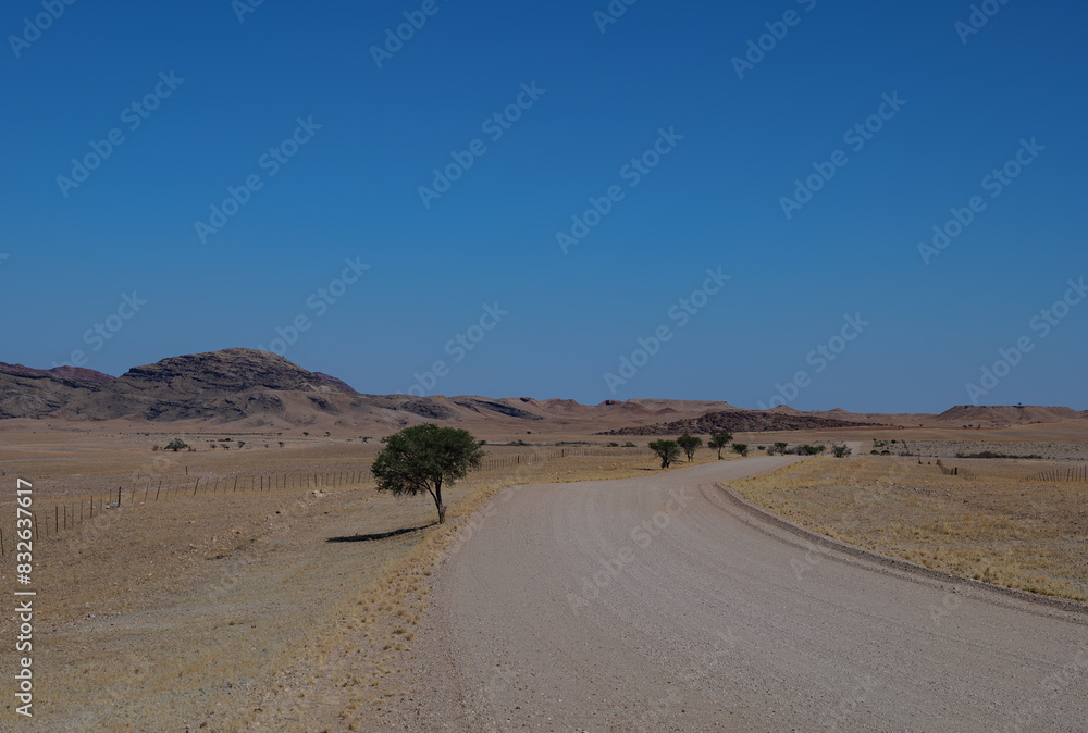 road in the middle of Namib desert, Namibia road in the middle of Namib desert, Namibia