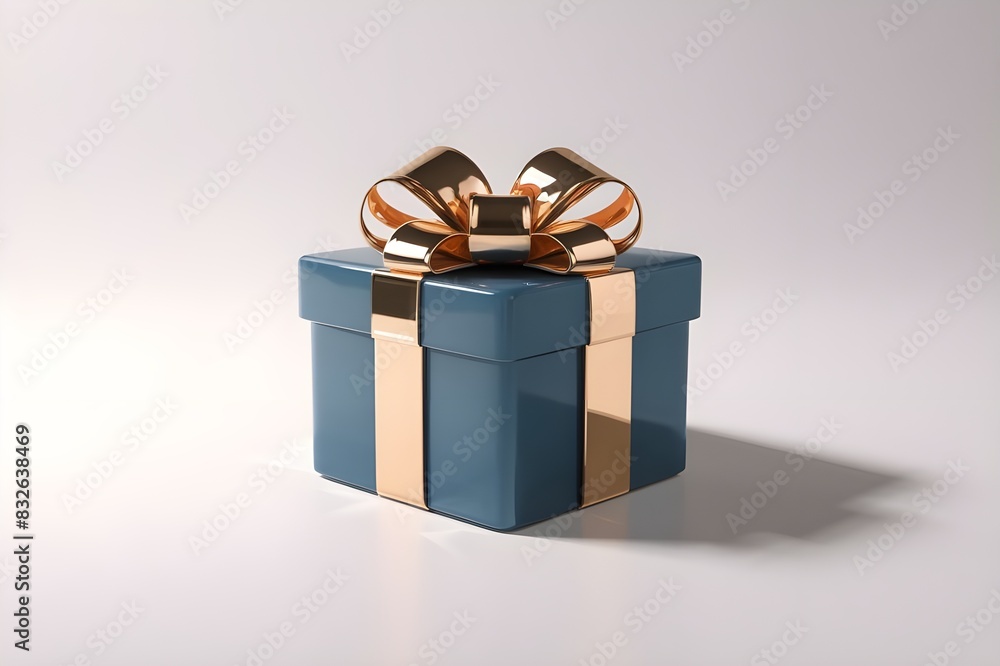 gift box with red ribbon on golden background generative ai gift box with red ribbon on golden background generative ai
