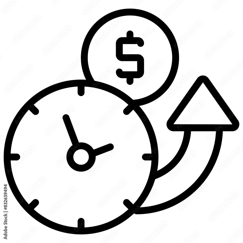 Modern design icon of time is money
Modern design icon of time is money