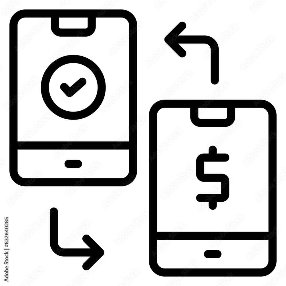 A beautiful design icon of mobile money transfer
A beautiful design icon of mobile money transfer