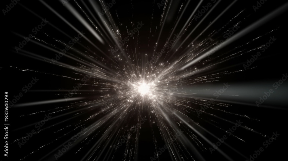 Celestial Spark: Bright light glow effect on black background. Celestial Spark: Bright light glow effect on black background.