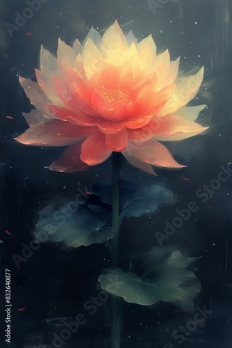 Large Pink Flower on Green Plant